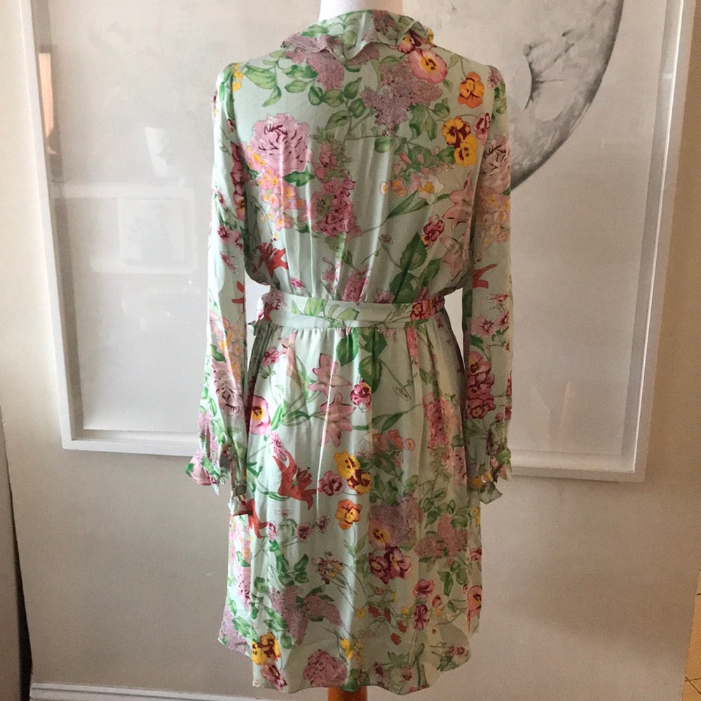 Silk floral wrap dress - Picture 4 of 6